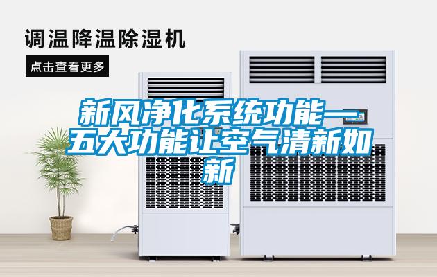 国产精品欧美激情视频 新风净化系统功能—五大功能让空气清新如新