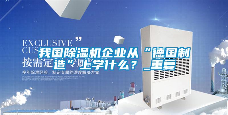 国产精品三级在线观看 我国除湿机企业从“德国制造”上学什么？_重复