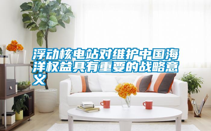 浮动核电站对维护中国海洋权益具有重要的战略意义